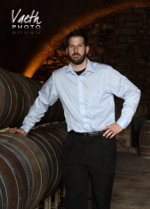 Matt posing for my light test in the wine cellar at our latest wedding shoot at Mt. Pleasant Winery (sneak peeks coming soon!)